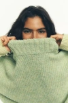 Pilcro Mock-neck Chunky Sweater In Green