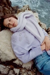 Pilcro Mock-neck Embellished Sweater In Purple