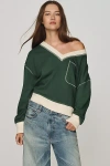 Pilcro Montana Pocket Knit Top In Green