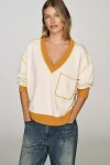 Pilcro Montana Pocket Knit Top In White