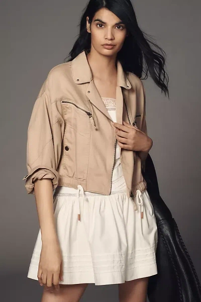 Pilcro Moto Utility Jacket In Beige