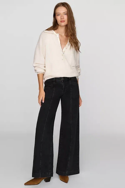 Pilcro Nico Mid Rise Flare Jeans In Black