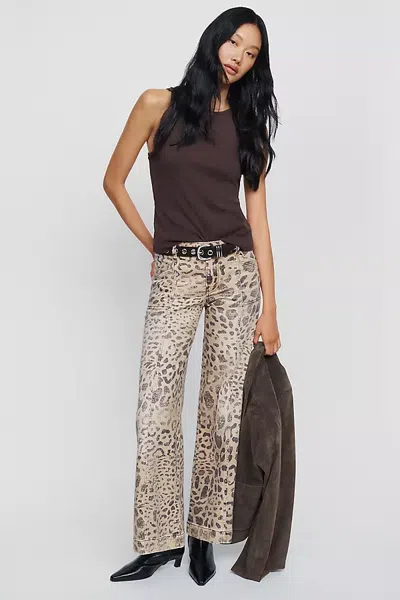 Pilcro Nico Mid Rise Flare Jeans In Brown