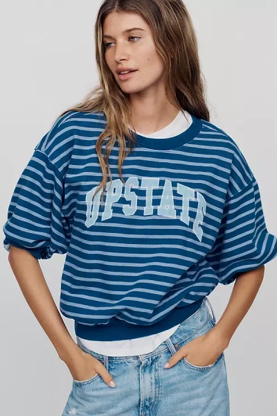Pilcro Niki 100% Cotton Bubble Sweatshirt In Blue