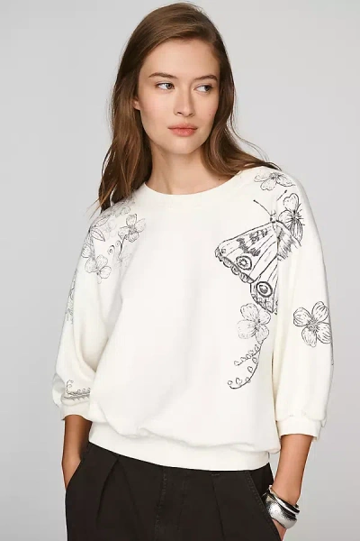Pilcro Niki Bubble Sweatshirt By Bailey Fritz In White