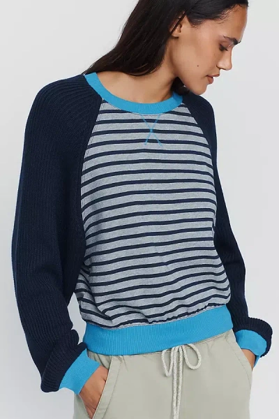 Pilcro Niki Long Sleeve Bubble Sweatshirt In Blue