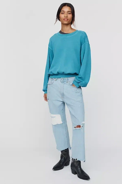 Pilcro Niki Long Sleeve Bubble Sweatshirt In Blue