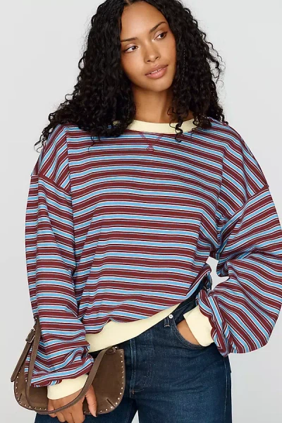 Pilcro Niki Long Sleeve Bubble Sweatshirt In Multi