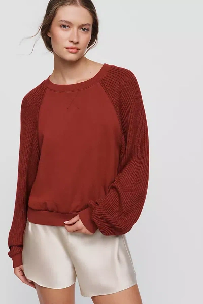 Pilcro Niki Long Sleeve Bubble Sweatshirt In Pink