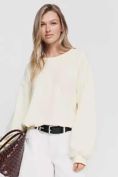 Pilcro Niki Long Sleeve Bubble Sweatshirt In Yellow