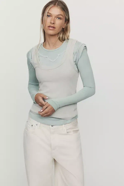 Pilcro Notched Tee In Blue