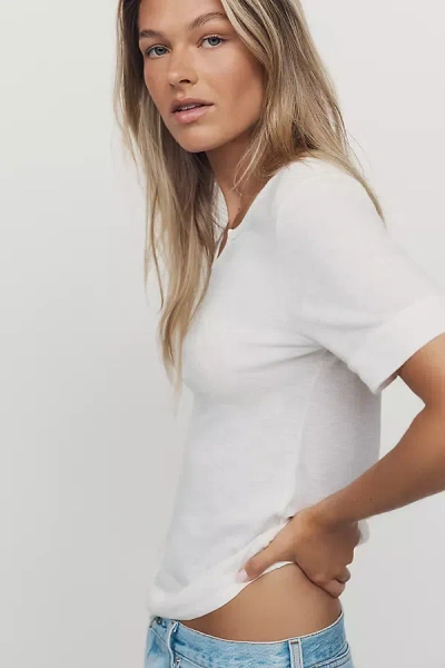 Pilcro Notched Tee In White