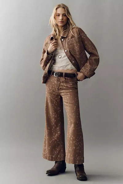 Pilcro Oh Deer High-rise Wide-leg Jeans In Brown