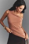Pilcro One-shoulder Top In Brown