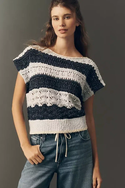 Pilcro Open Stitch Muscle Sweater In Multi