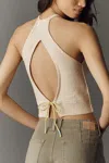 Pilcro Open-back Halter Sweater In Neutral