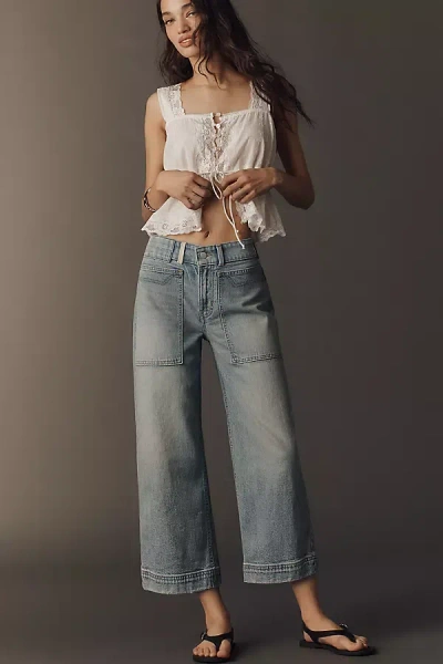 Pilcro Osaka Low-slung Crop Wide-leg Jeans In Blue