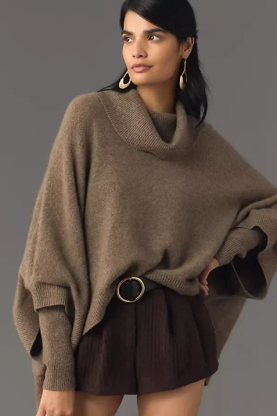 Pilcro Oversize Draped Cashmere Sweater In Beige