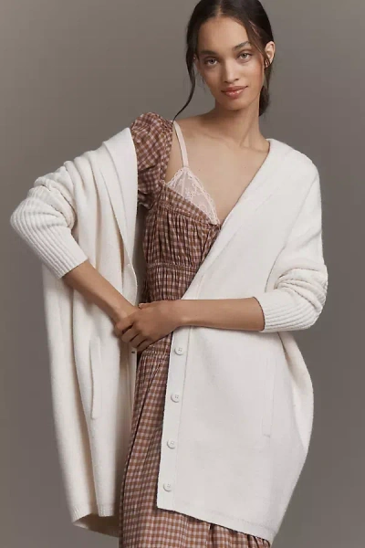 Pilcro Oversized Hooded Cocoon Cardigan Sweater In White