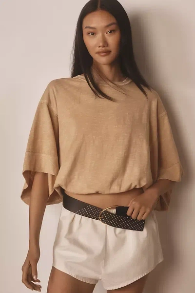 Pilcro Oversized Square-sleeve Top In Beige