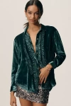 Pilcro Oversized Tuxedo Buttondown Shirt In Green