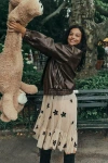 Pilcro Oversized Washed Faux Leather Jacket In Brown