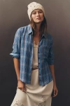 Pilcro Patterned Buttondown Shirt In Blue