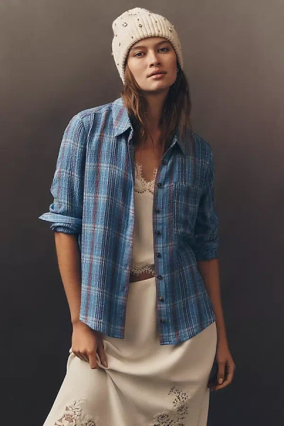 Pilcro Patterned Buttondown Shirt In Blue