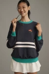 Pilcro Pep Rally Oversized Crew-neck Sweatshirt In Blue