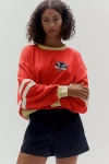 Pilcro Pep Rally Oversized Crew-neck Sweatshirt In Red