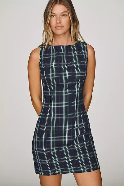 Pilcro Percie Plaid Mini Dress By  In Blue