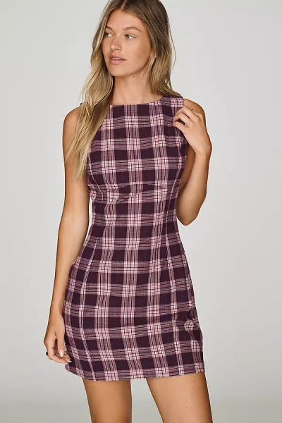 Pilcro Percie Plaid Mini Dress By  In Purple