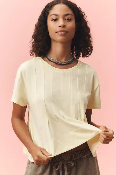 Pilcro Pleated Swing Tee In Yellow