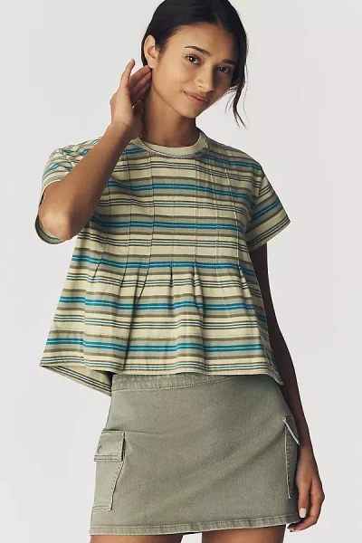 Pilcro Pleated Swing Tee In Multi