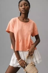 Pilcro Pleated Swing Tee In Orange