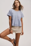 Pilcro Pleated Swing Tee In Purple