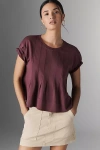 Pilcro Pleated Swing Tee In Purple
