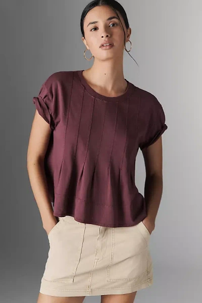 Pilcro Pleated Swing Tee In Purple