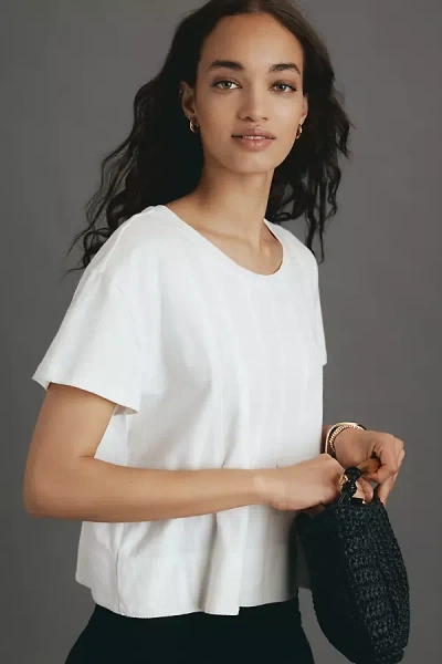 Pilcro Pleated Swing Tee In White