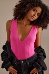 Pilcro Plunge Bodysuit In Pink