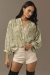 Pilcro Printed Batwing Blouse In Green