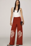 Pilcro Printed Lacework Wide-leg Pants In Multi