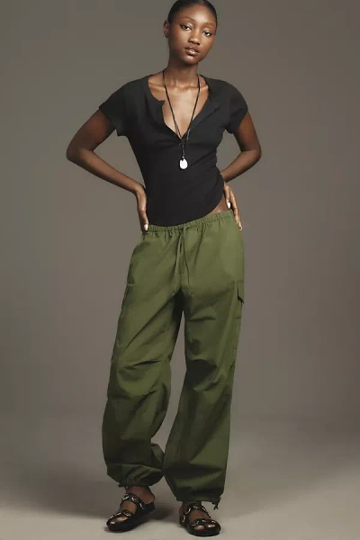 Pilcro Pull-on Parachute Pants In Green