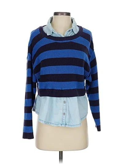 Pre-owned Pilcro Pullover Sweater In Blue