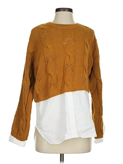 Pre-owned Pilcro Pullover Sweater In Brown