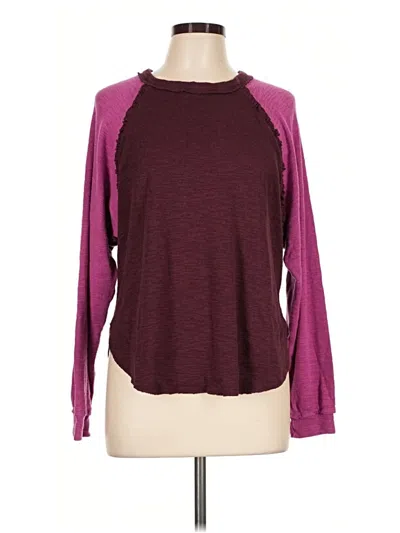Pre-owned Pilcro Pullover Sweater In Burgundy