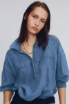 Pilcro Pullover Sweatshirt In Blue