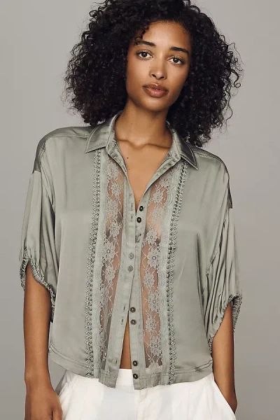 Pilcro Quincy Lace Blouse By  In Gray