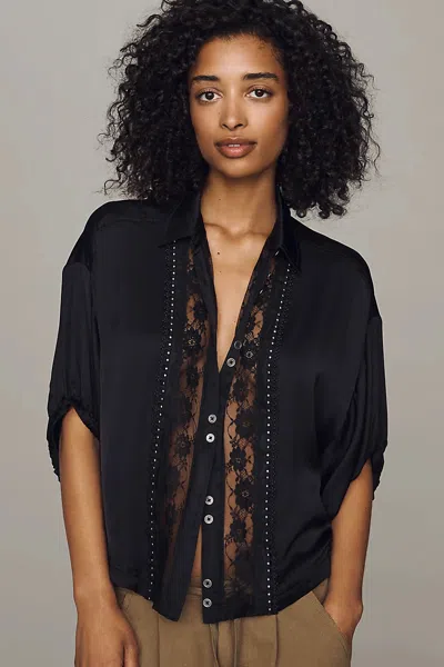 Pilcro Quincy Lace Blouse In Black