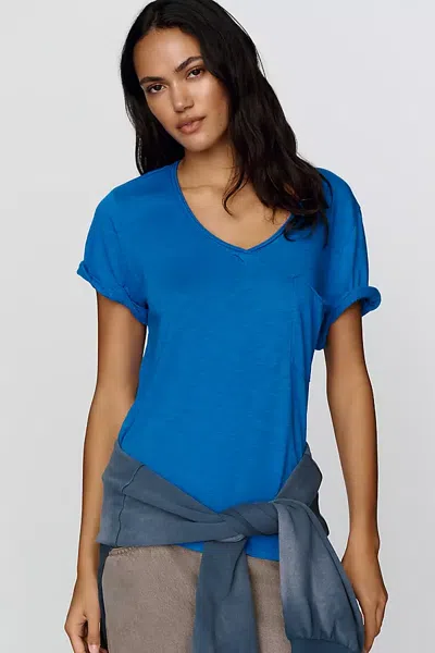 Pilcro Quinn Drapey V Neck Tee In Multi